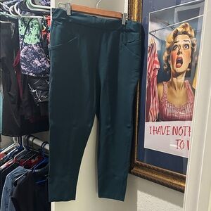 Betabrand Teal Straight Leg Pants